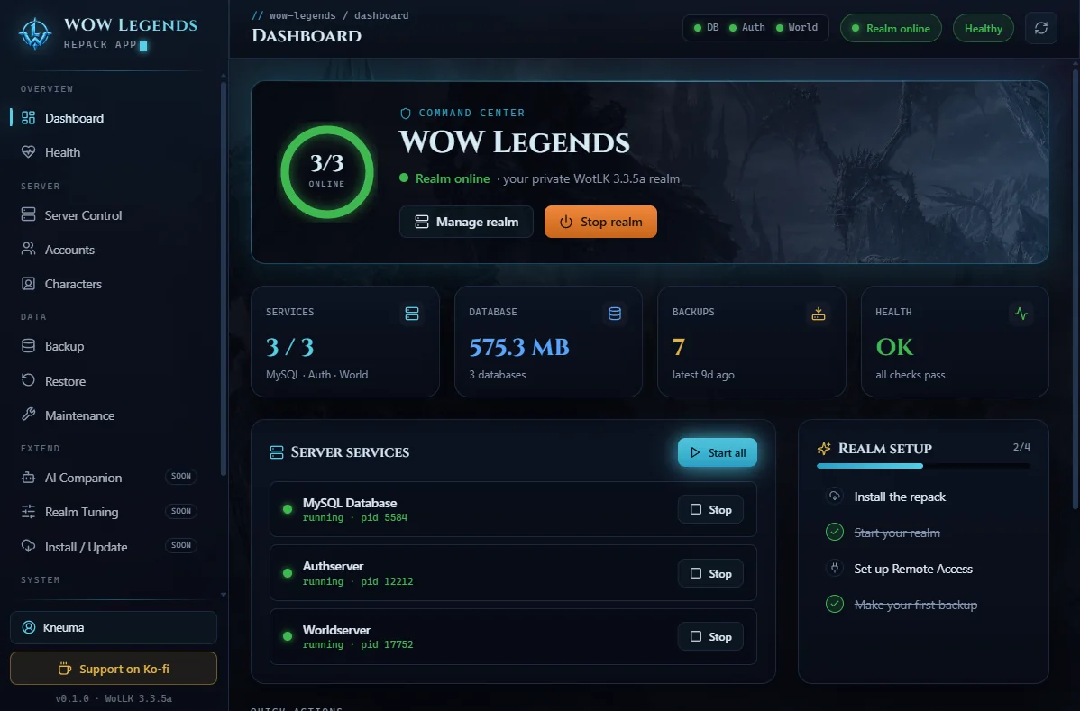 WOW Legends App